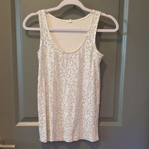 J. Crew Sparkling White Sequin Tank Top
